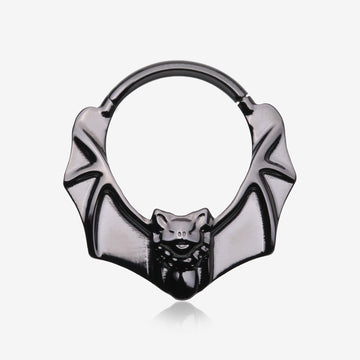Blackline Flying Night Bat Steel Clicker Hoop Ring